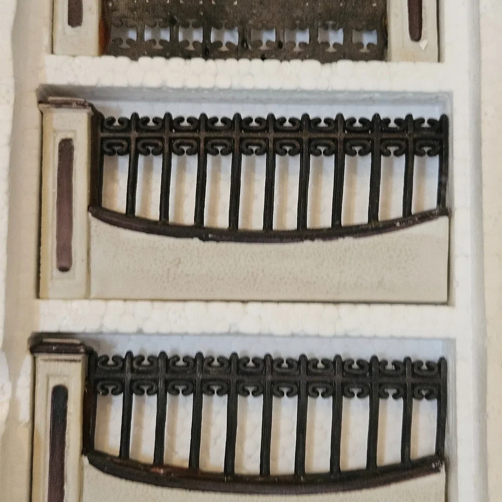 VTG Lemax Dickensvale Iron Gate & Wall Set of 5 Village Fence Accessory 1995 Box